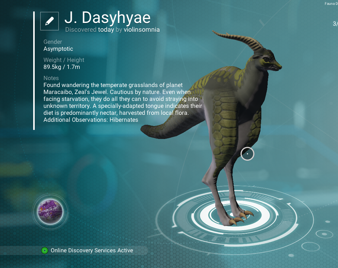 A strange creature with an antelope head, chicken legs, and a dinosaur tail called "J. Dasyhyae"